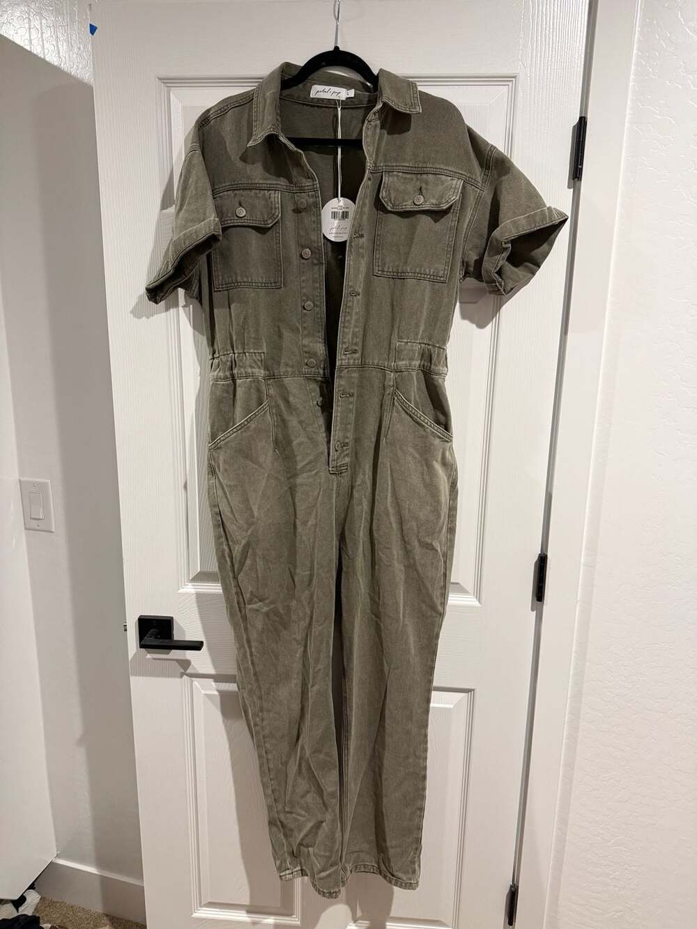 Petal & Pup Denim Jumpsuit Olive Green